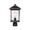 Z-Lite Portland 1 Light Post Mount Light, Black & Clear Beveled 531PHMR-BK - alternate 4